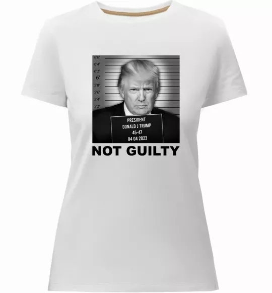 Жіноча преміум футболка Donald Trump Not guilty Білий фото