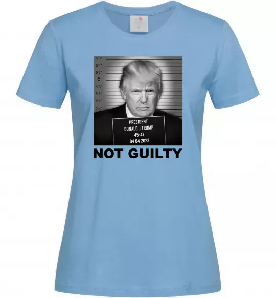 Жіноча футболка Donald Trump Not guilty Блакитний фото