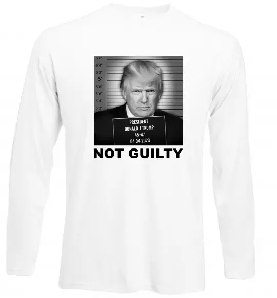 Лонгслів Donald Trump Not guilty Білий фото