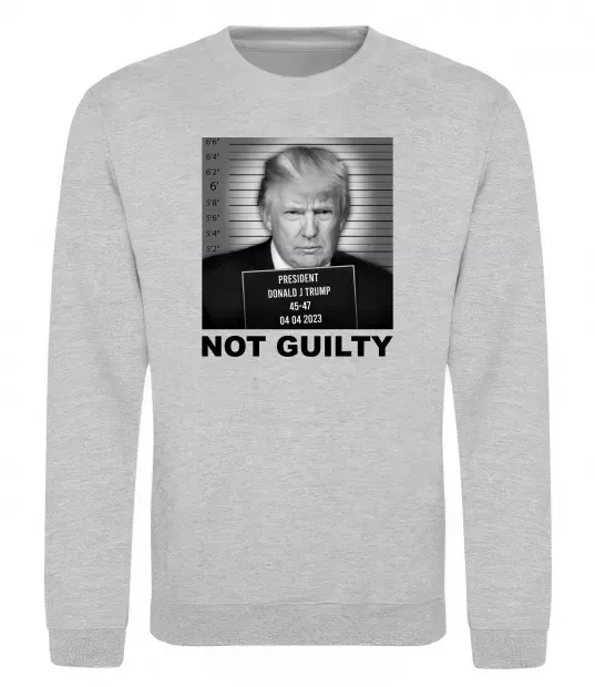 Світшот Donald Trump Not guilty Сірий меланж фото