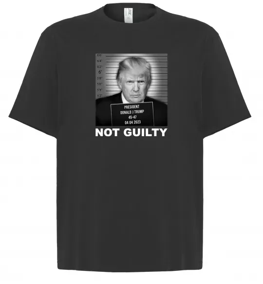 Футболка Оверсайз Donald Trump Not guilty Черный фото
