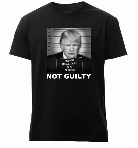 Чоловіча преміум футболка Donald Trump Not guilty Чорний фото