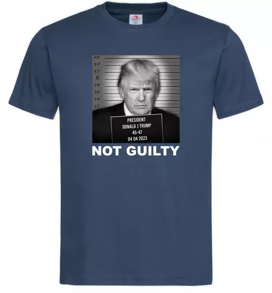 Чоловіча футболка Donald Trump Not guilty Темно-синій фото