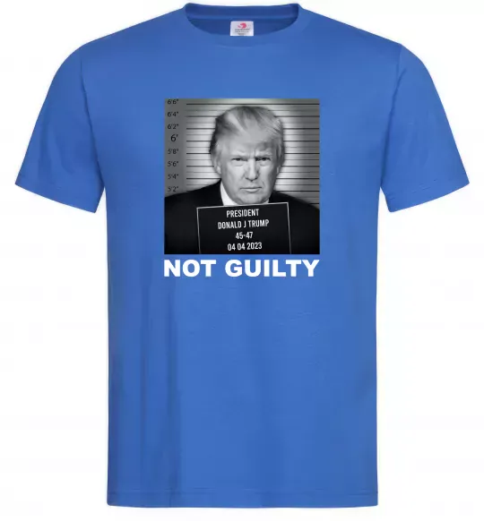 Чоловіча футболка Donald Trump Not guilty Яскраво-синій фото