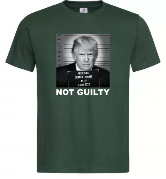 Чоловіча футболка Donald Trump Not guilty Темно-зелений фото