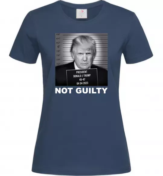 Жіноча футболка Donald Trump Not guilty Темно-синій фото