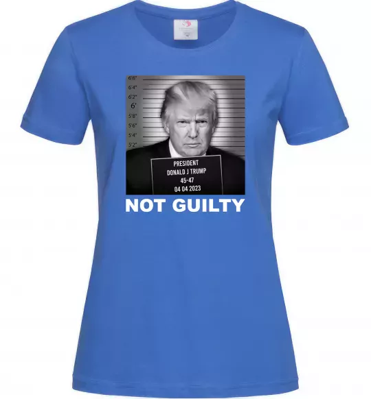 Жіноча футболка Donald Trump Not guilty Яскраво-синій фото