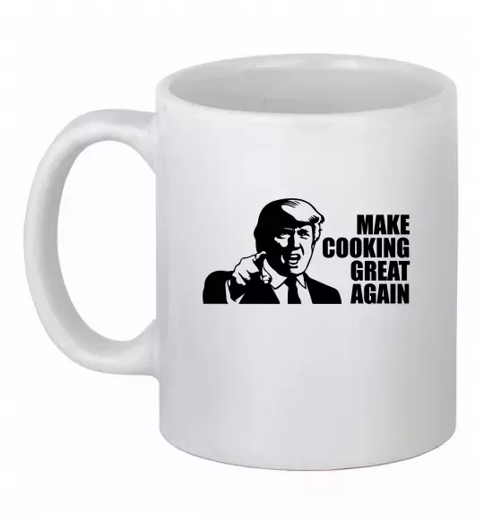 Чашка керамічна Make cooking great again Білий фото