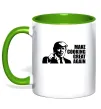 Чашка з кольоровою ручкою Make cooking great again Зелений фото
