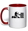Чашка з кольоровою ручкою Make cooking great again Червоний фото