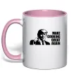 Чашка з кольоровою ручкою Make cooking great again Ніжно рожевий фото