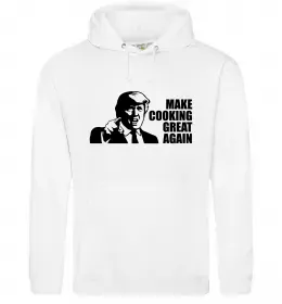 Чоловіча толстовка (худі) Make cooking great again Білий фото