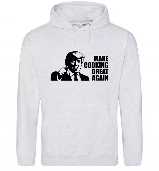 Чоловіча толстовка (худі) Make cooking great again Сірий меланж фото