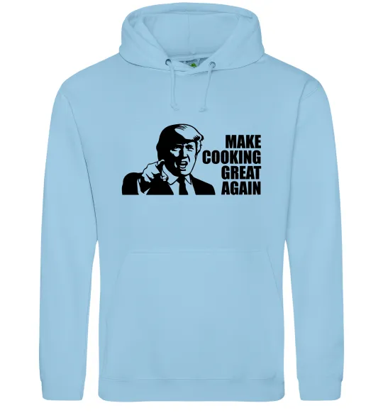 Чоловіча толстовка (худі) Make cooking great again Блакитний фото