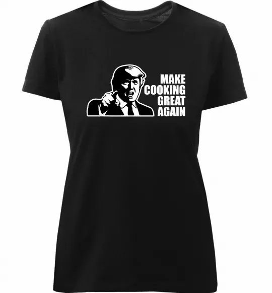 Жіноча преміум футболка Make cooking great again Чорний фото