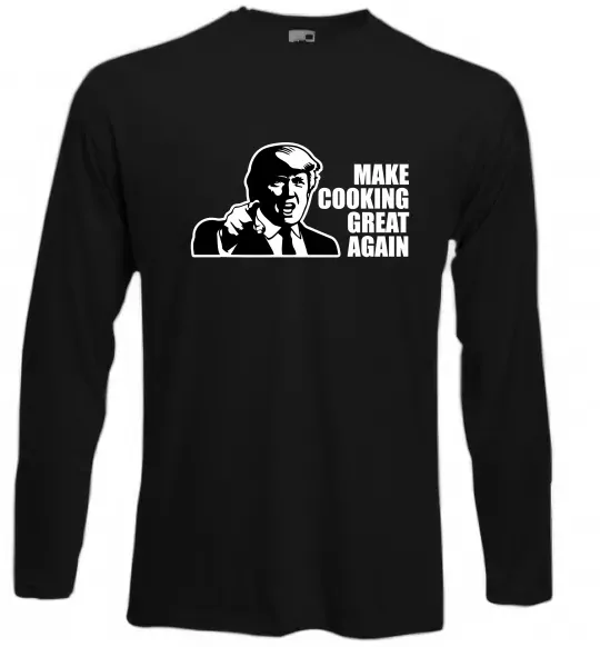 Лонгслів Make cooking great again Чорний фото