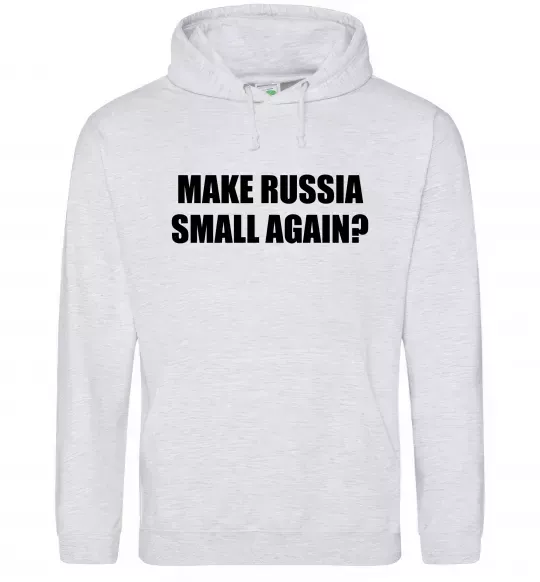 Женская толстовка (худи) Make russia small again? Серый меланж фото