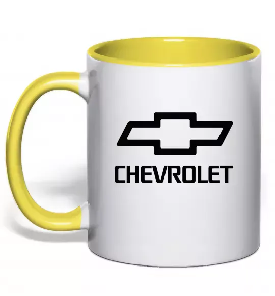 Чашка з кольоровою ручкою Chevrolet Сонячно жовтий фото