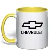 Чашка з кольоровою ручкою Chevrolet Сонячно жовтий Чашка з кольоровою ручкою Chevrolet Сонячно жовтий фото