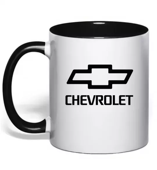 Чашка з кольоровою ручкою Chevrolet Чорний фото