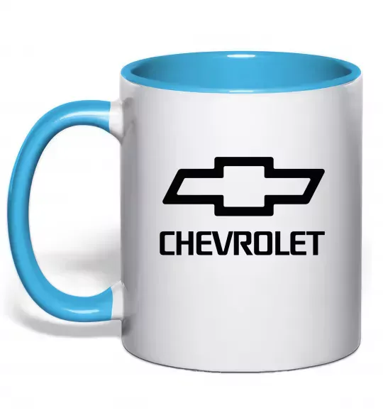 Чашка з кольоровою ручкою Chevrolet Блакитний фото