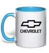 Чашка з кольоровою ручкою Chevrolet Блакитний Чашка з кольоровою ручкою Chevrolet Блакитний фото