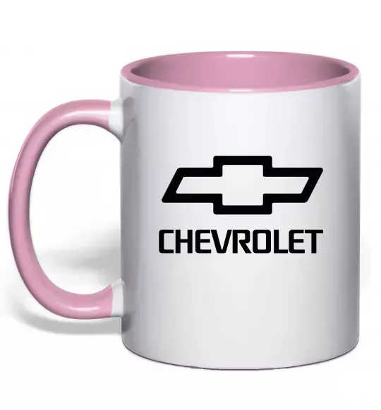 Чашка з кольоровою ручкою Chevrolet Ніжно рожевий фото