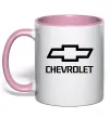 Чашка з кольоровою ручкою Chevrolet Ніжно рожевий Чашка з кольоровою ручкою Chevrolet Ніжно рожевий фото