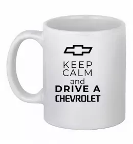 Чашка керамічна Keep calm and drive a Chevrolet Білий фото