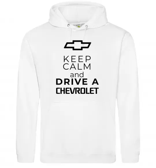 Жіноча толстовка (худі) Keep calm and drive a Chevrolet Білий фото