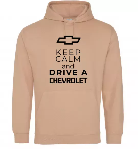 Жіноча толстовка (худі) Keep calm and drive a Chevrolet Пісочний фото