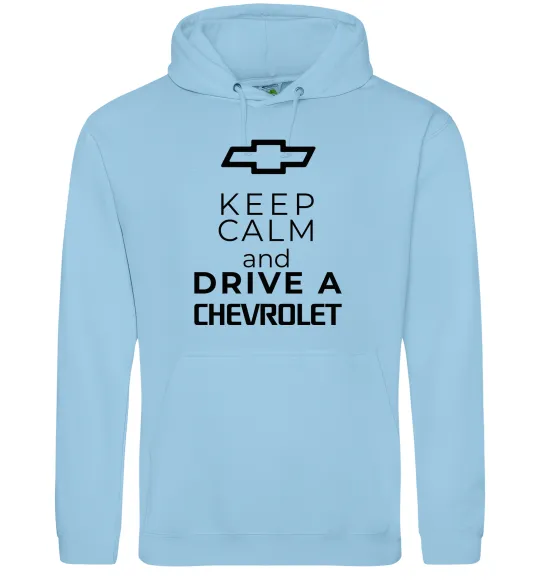 Женская толстовка (худи) Keep calm and drive a Chevrolet Голубой фото