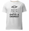 Чоловіча преміум футболка Keep calm and drive a Chevrolet Білий Чоловіча преміум футболка Keep calm and drive a Chevrolet Білий фото