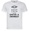 Мужская футболка Keep calm and drive a Chevrolet Белый фото