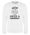 Світшот Keep calm and drive a Chevrolet Білий Світшот Keep calm and drive a Chevrolet Білий фото