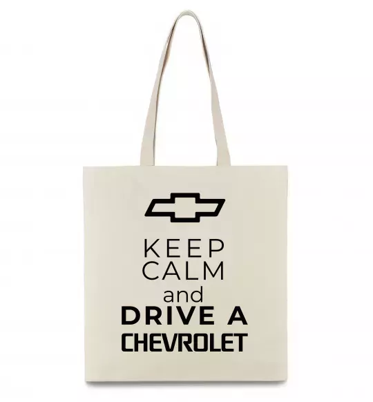 Еко-сумка Keep calm and drive a Chevrolet Бежевий фото