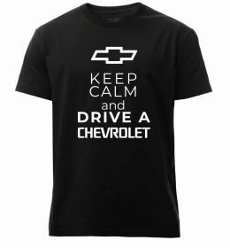 Чоловіча преміум футболка Keep calm and drive a Chevrolet Чоловіча преміум футболка Keep calm and drive a Chevrolet