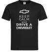 Мужская футболка Keep calm and drive a Chevrolet Черный фото
