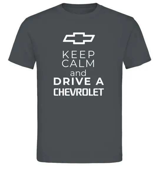 Мужская футболка Keep calm and drive a Chevrolet Графит фото