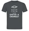 Мужская футболка Keep calm and drive a Chevrolet Графит фото