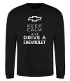 Світшот Keep calm and drive a Chevrolet Чорний Світшот Keep calm and drive a Chevrolet Чорний фото
