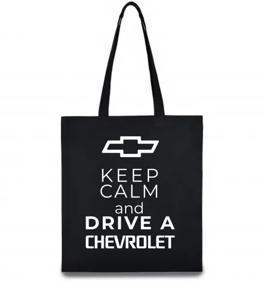 Еко-сумка Keep calm and drive a Chevrolet Чорний фото