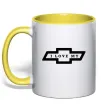 Чашка з кольоровою ручкою I love my Chevrolet Сонячно жовтий Чашка з кольоровою ручкою I love my Chevrolet Сонячно жовтий фото