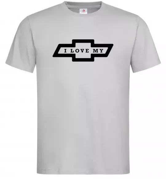 Чоловіча футболка I love my Chevrolet Сірий фото