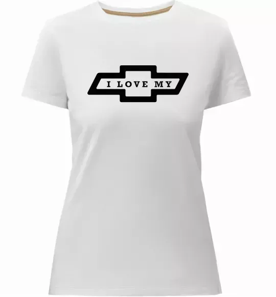 Женская премиум футболка I love my Chevrolet Белый фото