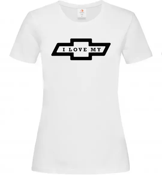 Жіноча футболка I love my Chevrolet Білий фото