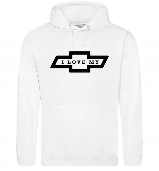 Чоловіча толстовка (худі) I love my Chevrolet Білий фото