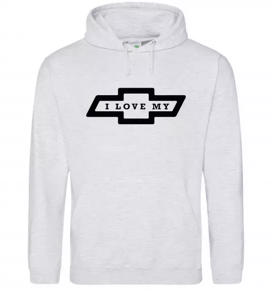 Женская толстовка (худи) I love my Chevrolet Серый меланж фото