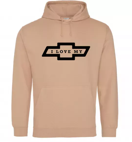 Женская толстовка (худи) I love my Chevrolet Песочный фото