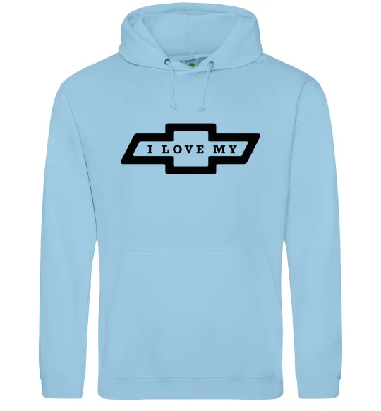 Женская толстовка (худи) I love my Chevrolet Голубой фото